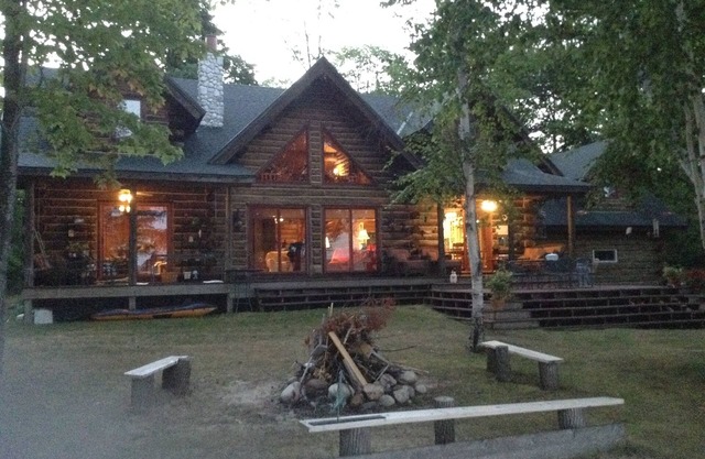 Amish Built Custom Design Full Log Home on Lake Nowland