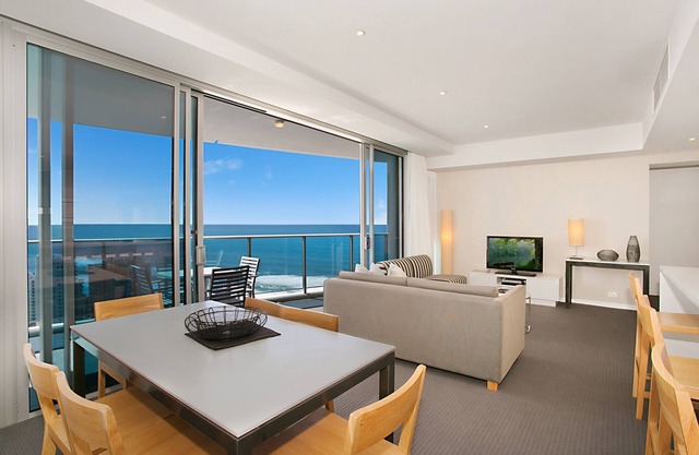 Apartment 22502. Located high on the 25th floor of this famous resort hotel