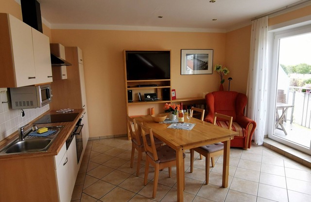 Apartment "Sonne" with Achterwasser view for 4 persons, 1 extra bed possible.