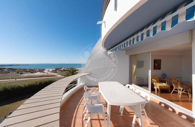 AS4269 - Studio cabine direct sur plage vue mer et parking privé et numéroté