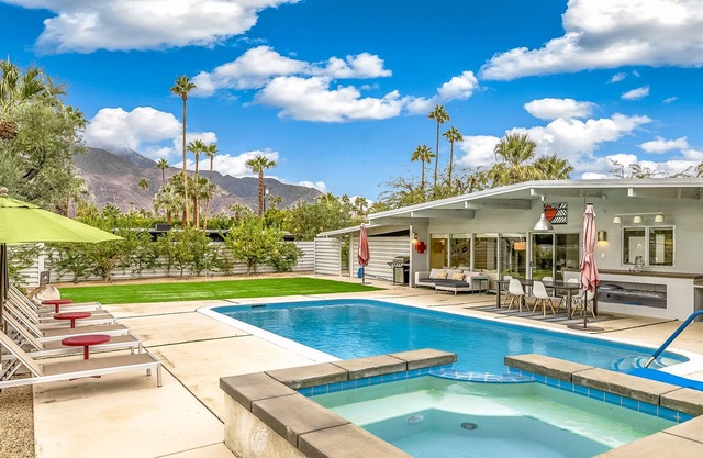 Authentic mid-century model home with pool, outdoor living & 180º mountain views