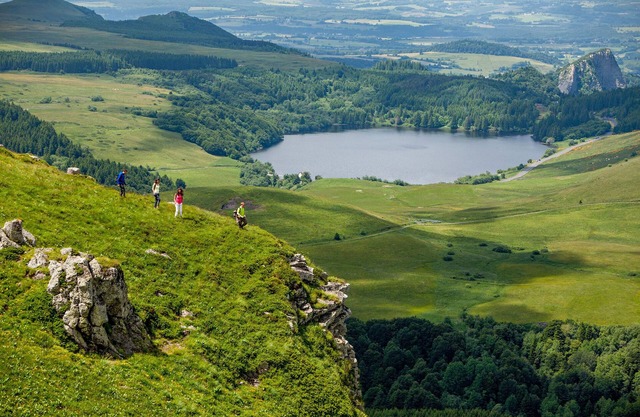 Auvergne town at the center of the volcanoes and on the banks of the Dordogne river