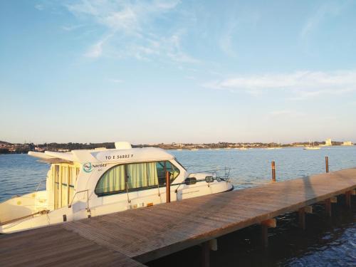 Bateau 6 personnes sans permis terrasse à quai