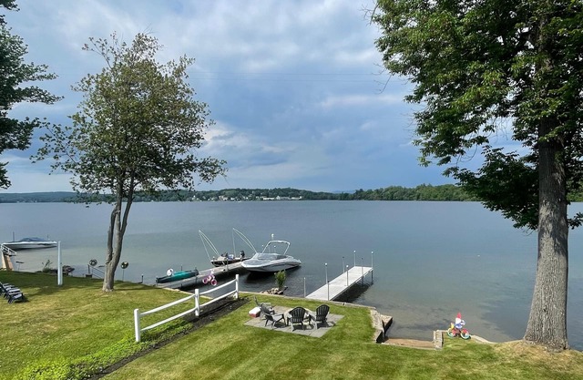 Beautiful lakefront home on Opechee, located mins. to skiing, shopping, & dining