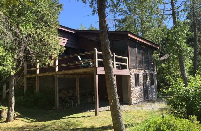 Book now for summer! Lakefront Adirondack cabin with deck, dock and great views
