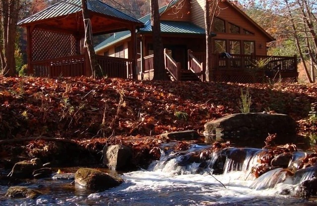Cabin & Hot Tub on Rushing Trout Stream in the Great Smokey Mountains