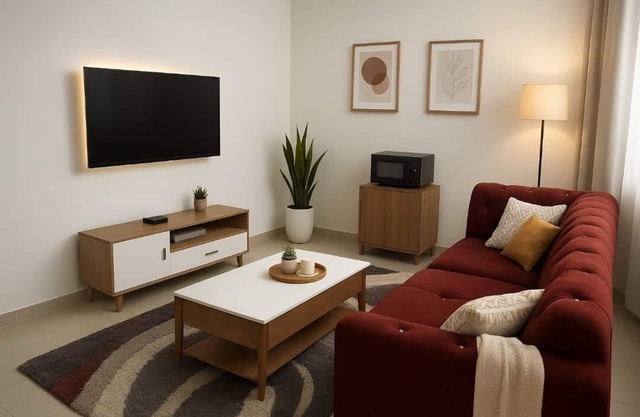 Chic 1-bedroom apartment with fitness room and AC in Kasoa