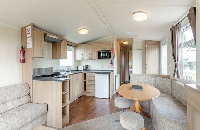 Comfortable spacious caravan with one double and two twin.