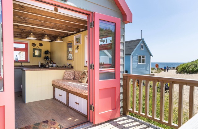 Completely re-built beach hut on Mudeford Spit.