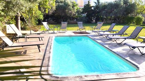 Complex Lagonissi Residence with swimming pool.