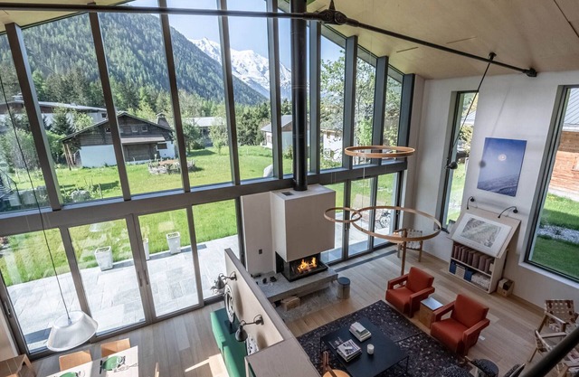 Contemporary chalet with sauna, fireplace, and large garden