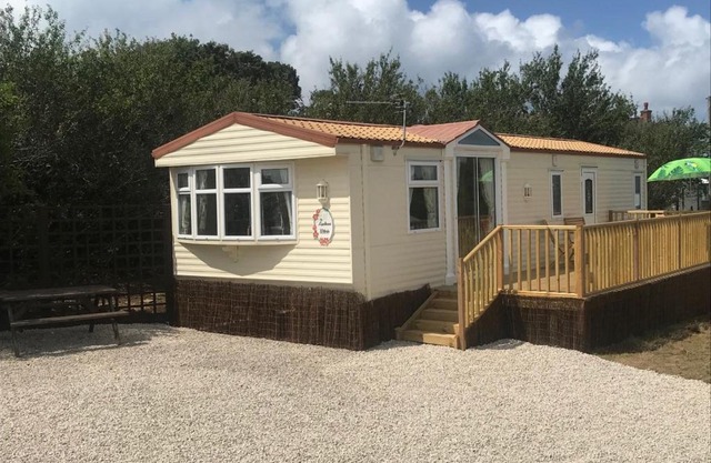 Countryside views from a luxury mobile home near Perranporth