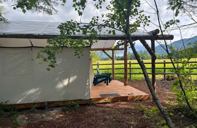 Creekside Tent at Columbia Mountain Ranch near Glacier National Park