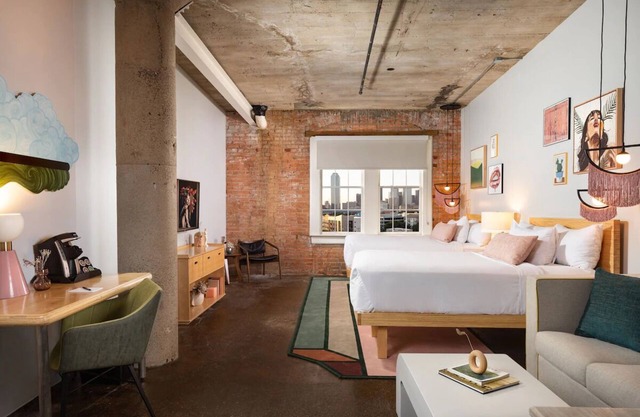 Dlux Double Queen Room in Canvas Hotel Dallas: Dallas Skyline View!