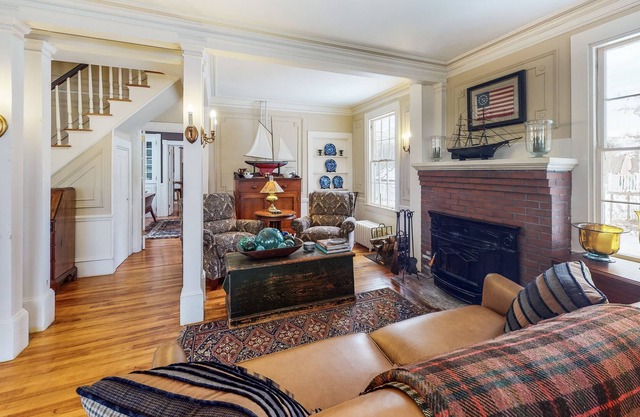 Dog-Friendly New England Charmer with Wraparound Porch & Artful Antiques