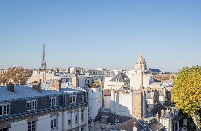 Eiffel Tower view terrace Saint Germain des Pres