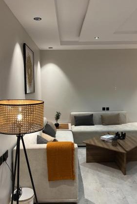 Elegant apartment with a living room and a bedroom