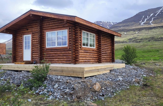 Family Log House in the rural North Iceland. Brand new with a stunning view.