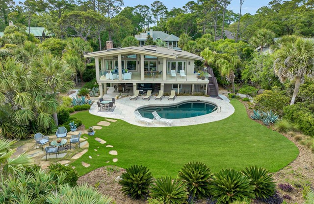 Five Bedroom Oceanfront Sea Pines Home with Private Pool and Oceanfront Views