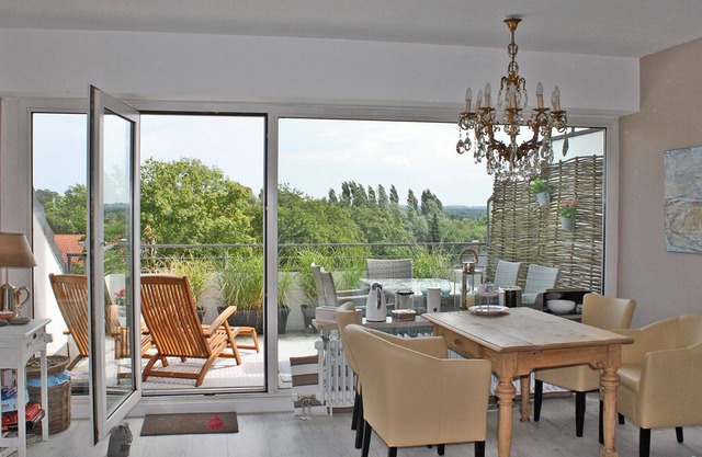 Foresight over Timmendorf in a modern, cozy apartment