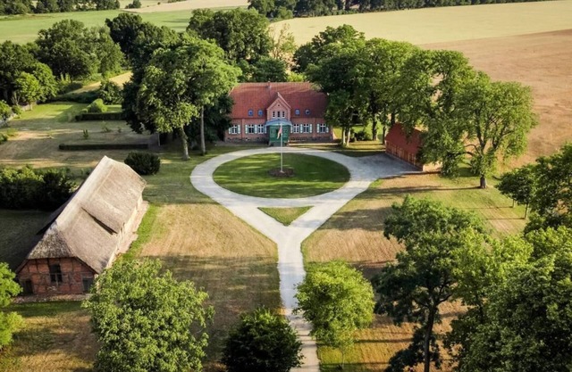 Forest farm in secluded location with fenced 16,000m² park, sauna, fireplace, hot tub in West Mecklenburg