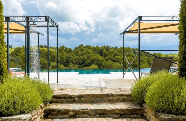 Gites de la fabrique, Infinity pool, jacuzzi and playground, trampolines stream