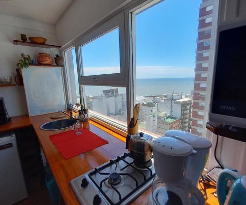 Hermoso monoambiente con vista al mar en La Perla , Mar del Plata