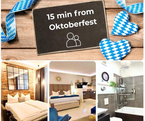 HOMELY STAY Studio P1 - Elegant Self-Check-in Studio-Apartment in Munich - 15 min from Oktoberfest- with Kitchen and Washing Machine