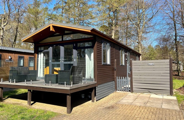 Hot tub Countryside Lodge with golf course