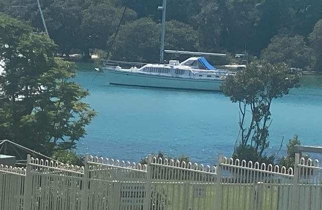 Husky Waters overlooking the moored yachts.