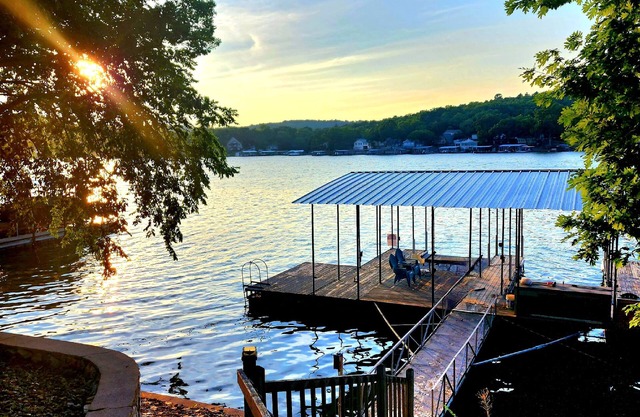 Lakefront pet-friendly home/private dock with boat slip and two place PWC lift.