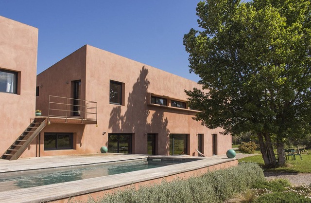 Large architect house in the middle of olive trees