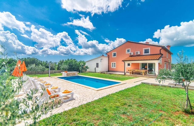 Large villa with swimming pool and fenced garden