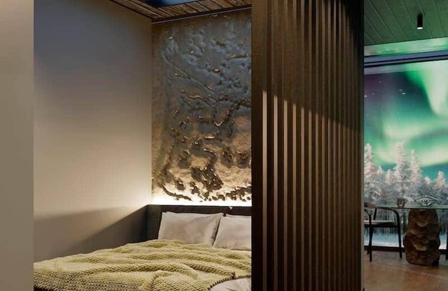 Lodge Arctic - sauna, glass roof & view of Lake Inari
