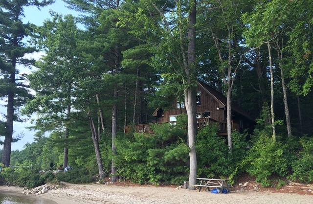 Long Lake cabin with sandy beach
