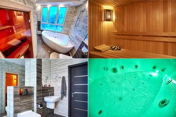 Luxury apartment with a Big Sauna and Jacuzzi!