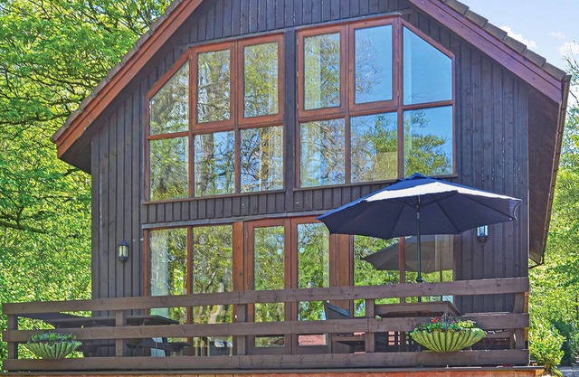 Luxury lodge residing at the top of the wooded valley.