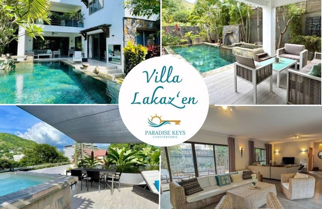 Luxury villa Lakaz'en 150m beach heated pool