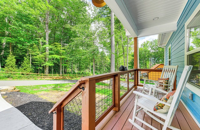 Maggie Valley Resort Home: Fire Pit, Pool & Stream
