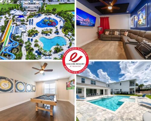 Magnificent Home Near Disney With Theater Room, Pool Table, Waterpark & Resort Access At Encore Resort Reunion - 7448Mr