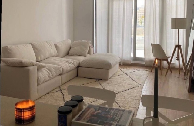 Minimalist apartment centric big terrace