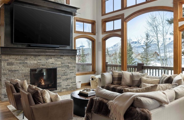 Modern Cabin by InvitedHome | Vast Patio, Fireplaces, Hot Tub, Steps to Ski