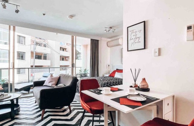 Modern spacious studio with balcony & pool