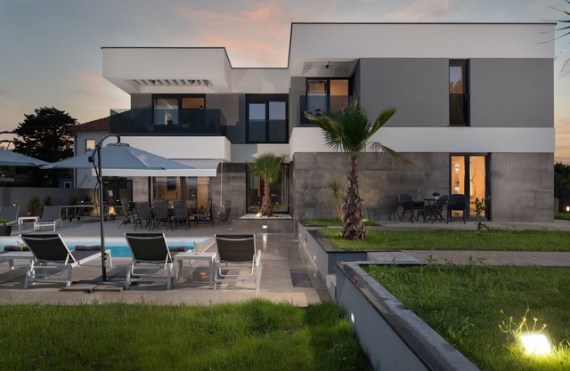 modern villa in a quiet location with a large garden