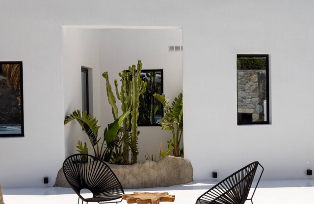 Mykonos Town Black Villa with Cave Heated Pool