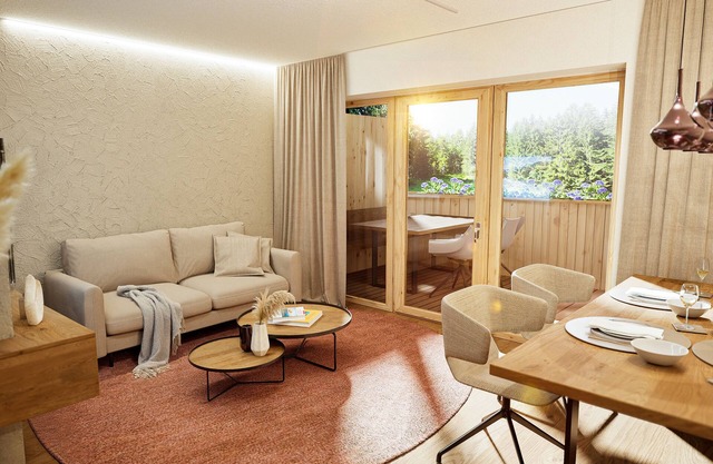 New apartment with private sauna, mountain views and two balconies