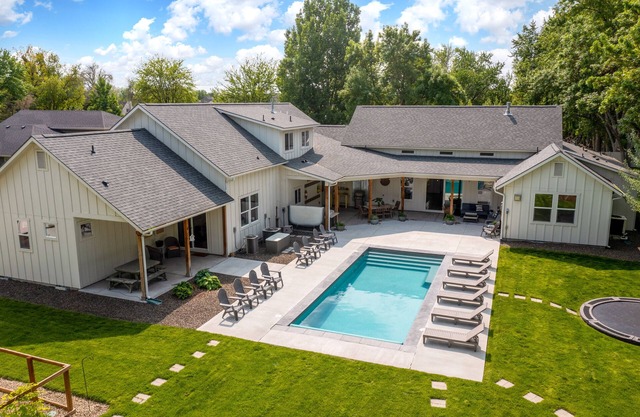 nGrand urban farmhouse w/private heated pool