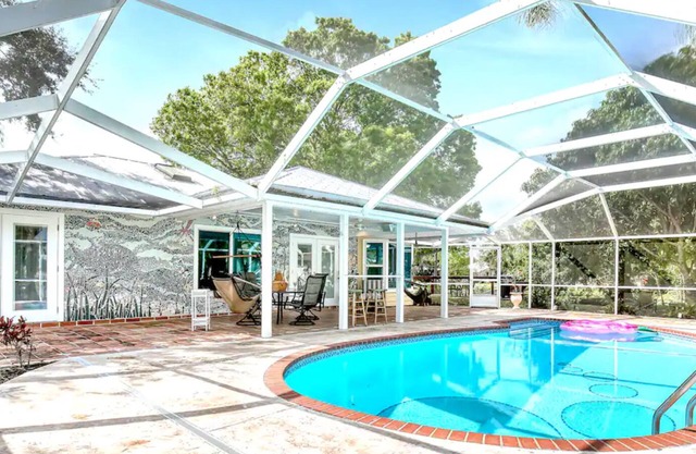 Oasis with Heated Saltwater Pool, Pond with Ducks & Koi, Large Yard & King Suite