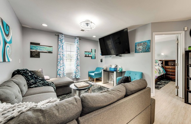 Outdoor Entertainment Area: Family Concord Apt!