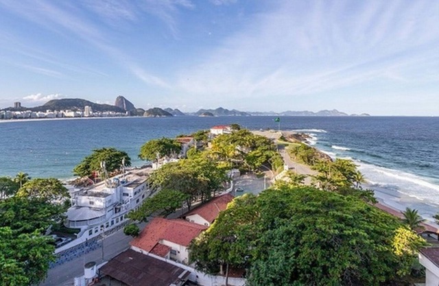 Panoramic view apartment over Copacabana bay